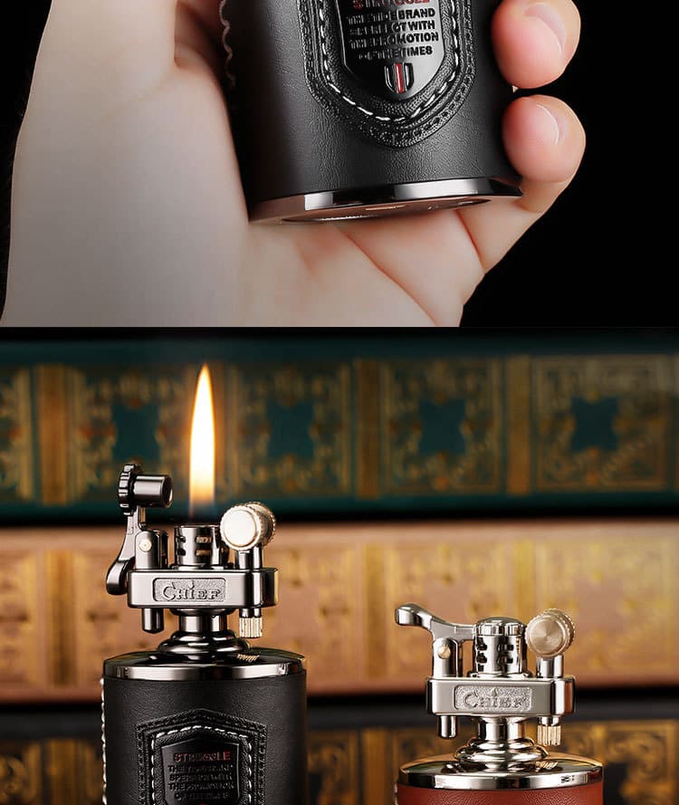 فندک بنزینی اورجینال CHIEF چیف Leather Gasoline Lighter