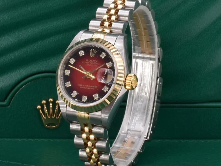 ساعت مچی زنانه رولکس دیت جاست صفحه قرمز مدل DateJust