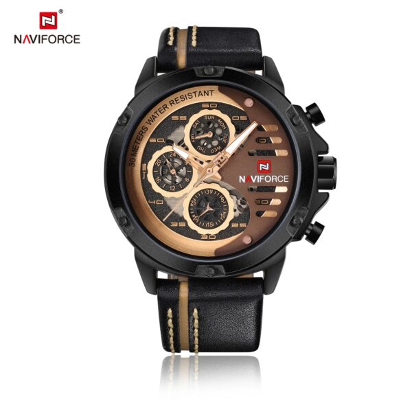 ساعت مچی مردانه ناوی فورس NAVIFORCE بند چرم B/RG/BN 9110