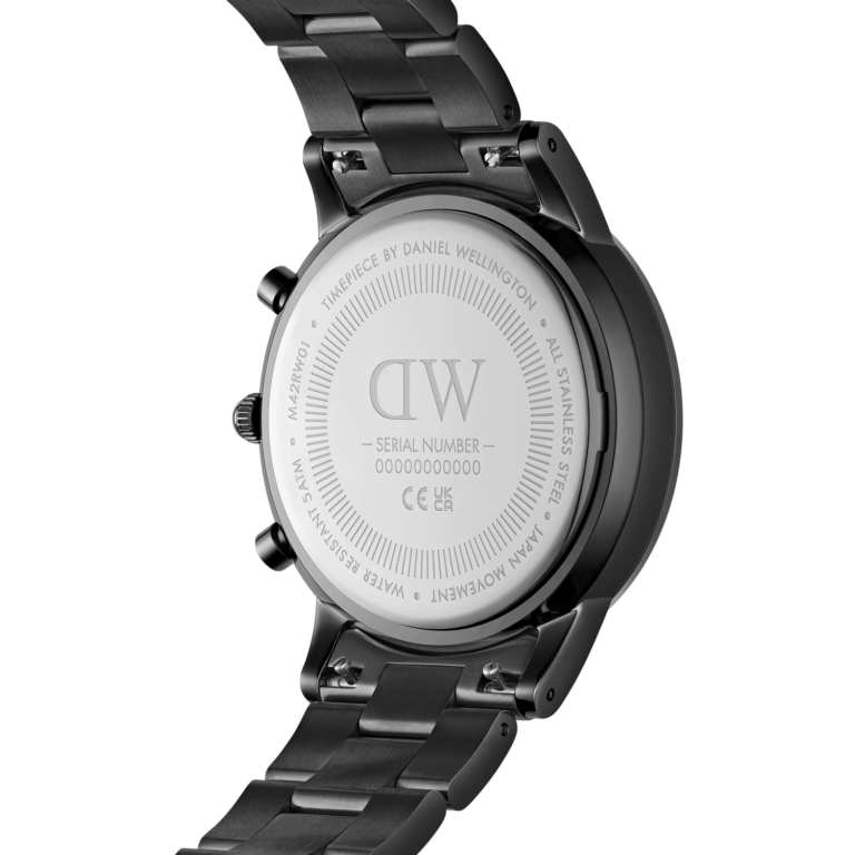 ساعت مچی مردانه دنیل ولینگتون مدل Iconic Chronograph Link Onyx Black