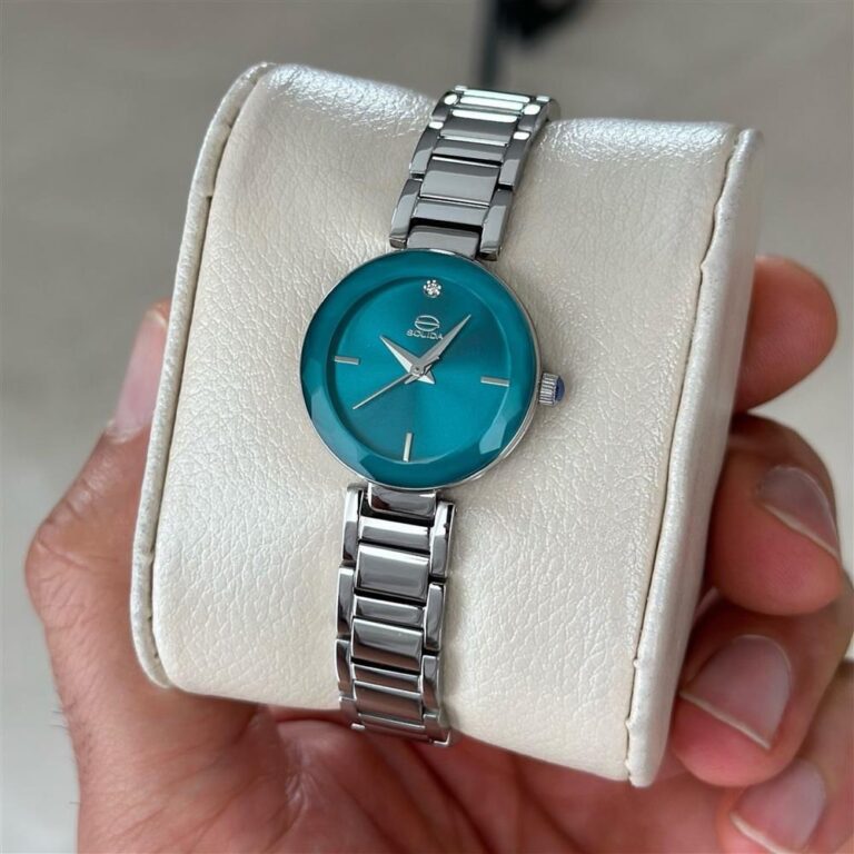 ساعت مچی زنانه اورجینال سولیدا سیلور صفحه سبزآبی S4130