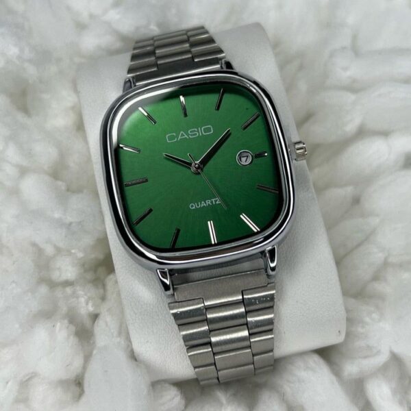 ساعت مچی کاسیو کلاسیک نقره ای صفحه سبز Casio Old Money تاریخ دار