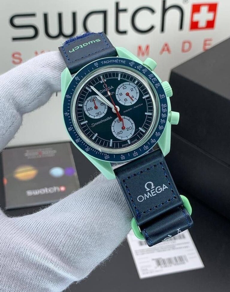 ساعت امگا سواچ مدل آبی سرمهای Omega Swatch Speedmaster MoonsWatch