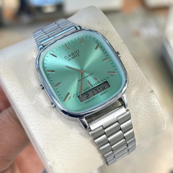 ساعت مچی کاسیو Casio Old Money آنالوگ دیجیتال سیلور فیروزه ای