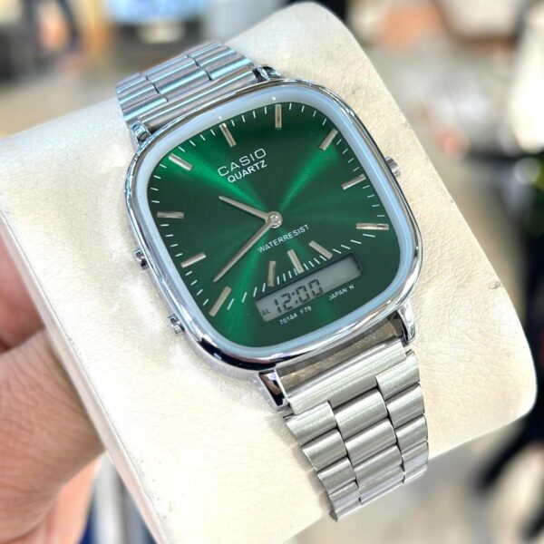 ساعت مچی کاسیو Casio Old Money آنالوگ دیجیتال سیلور سبز