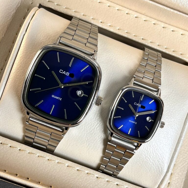 ست ساعت مچی کاسیو Casio Old Money تاریخ دار سیلور سرمه ای