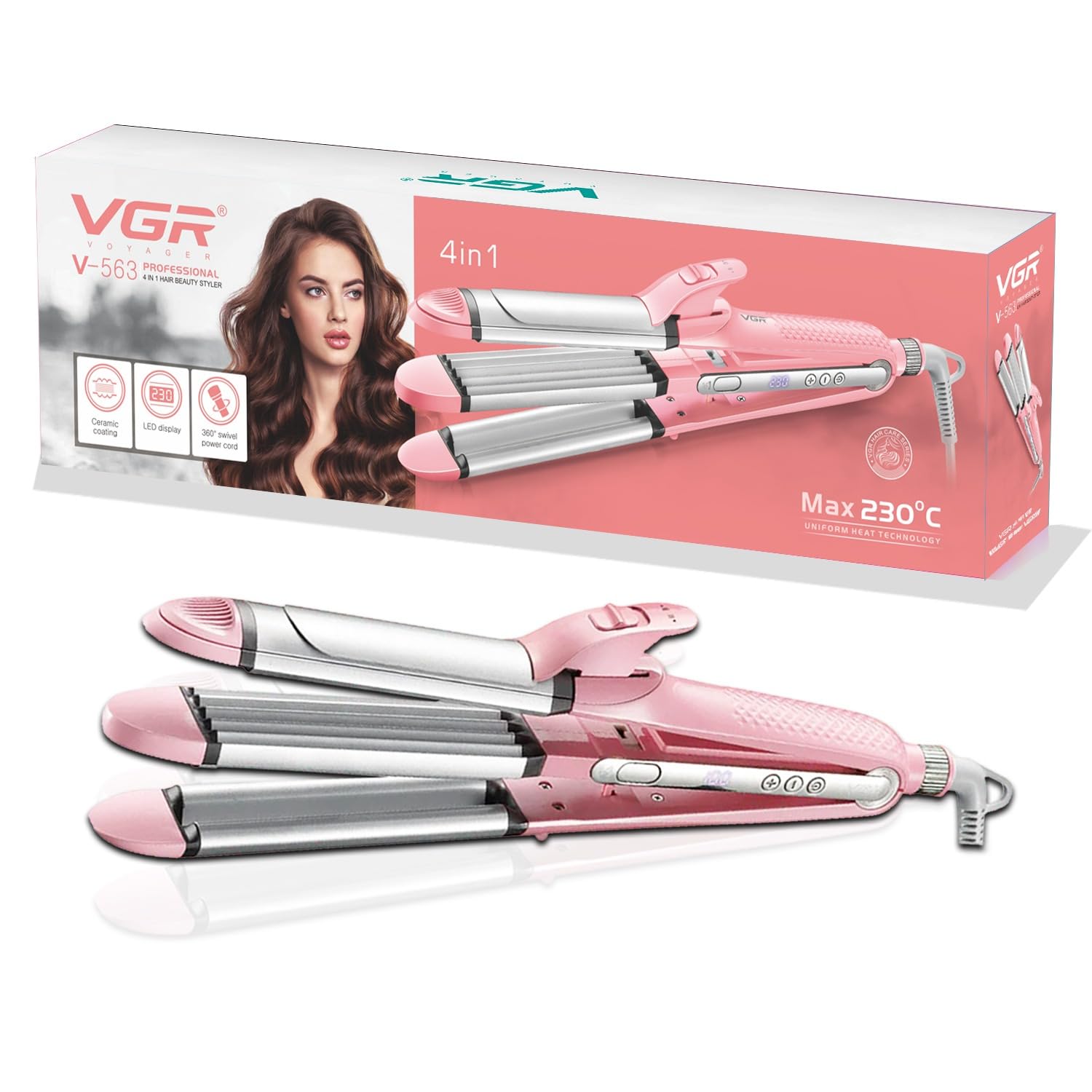 اتو مو حرفه ای 4کاره وی جی ار VGR مدل V-563