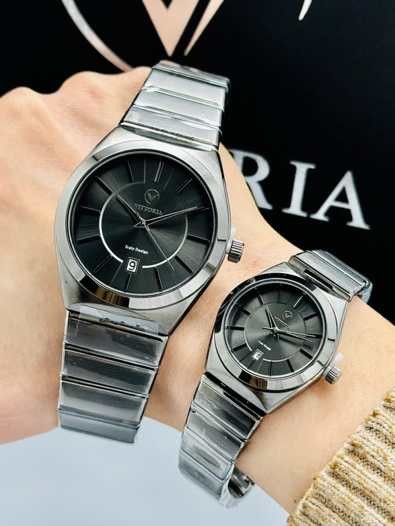 ست ساعت مچی اورجینال ویتوریا مدل Vittoria VT3415 VT3416 GRGR