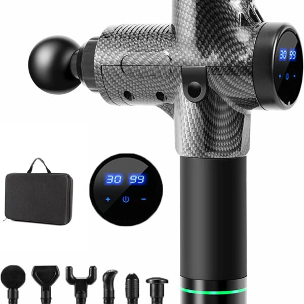 ماساژور تفنگی شارژی 30 سرعت و 6 سر ماساژ MASSAGE GUN zc53000