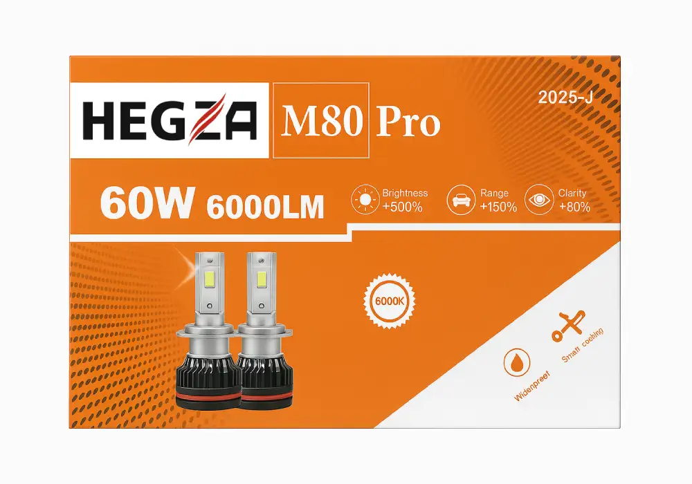 هدلایت 60 وات HEGZA M80 pro زیمر 6000K