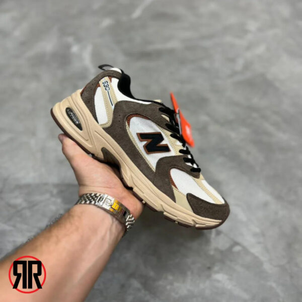 کفش کتونی زنانه و مردانه نیو بالانس 530 new balance کرم قهوه ای