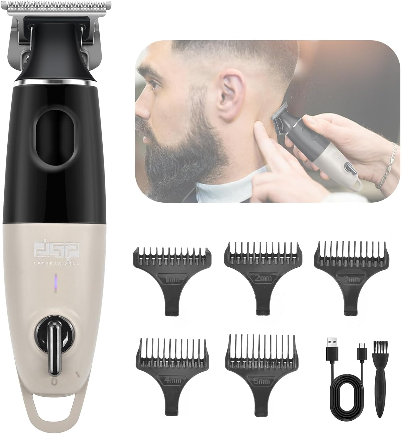 درباره این محصول ماشین اصلاح بیسیم DSP طراحی بیسیم این ماشین اصلاح باعث میشود دیگر درگیر گره خوردن سیمها نباشید. دستگاه اصلاح DSP بدون کشیدن موها، اصلاحی روان و مؤثر را ارائه میدهد. قابلیت ایجاد مدلهای مختلف مو این ماشین اصلاح مناسب برای مدلهایی مانند مدل روغنی، خطزنی، مدلهای کلاسیک، و اصلاح کامل سر (کچلی) است و امکان خلق انواع مدلهای مو را فراهم میکند. تیغه T شکل ایمن و تیز این کیت اصلاح DSP دارای تیغهای از جنس استیل ضدزنگ است که اصلاحی تیز و ایمن را بدون گیر کردن موها انجام میدهد. این دستگاه علاوه بر اصلاح موهای سر، برای اصلاح ریش و سبیل نیز مناسب است. عمر باتری طولانی هنگام روشن بودن دستگاه، چراغ نشانگر به رنگ آبی درمیآید. در زمان شارژ، چراغ قرمز چشمکزن فعال میشود و پس از شارژ کامل، دوباره به رنگ آبی تغییر میکند. این ماشین اصلاح بیسیم را میتوان هنگام شارژ نیز استفاده کرد و پس از شارژ کامل، بیش از ۱۵۰ دقیقه قابل استفاده است. مناسب برای استفاده روزانه و فعالیتهای بیرون از خانه. سبک و قابل حمل وزن این ماشین اصلاح مردانه تنها ۱۵۰ گرم است، بسیار کوچک و راحت برای حمل، بهراحتی در جیب جا میشود و برای استفاده در فضای باز ایدهآل است. با عمر باتری ۱۲۰ دقیقهای، در هر زمان و مکان قابل استفاده است