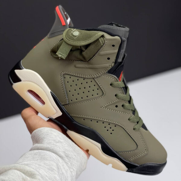 کفش کتونی مردانه ایر جردن ۶ تراویس اسکات الیو Nike Air Jordan 6 Travis Scott Olive