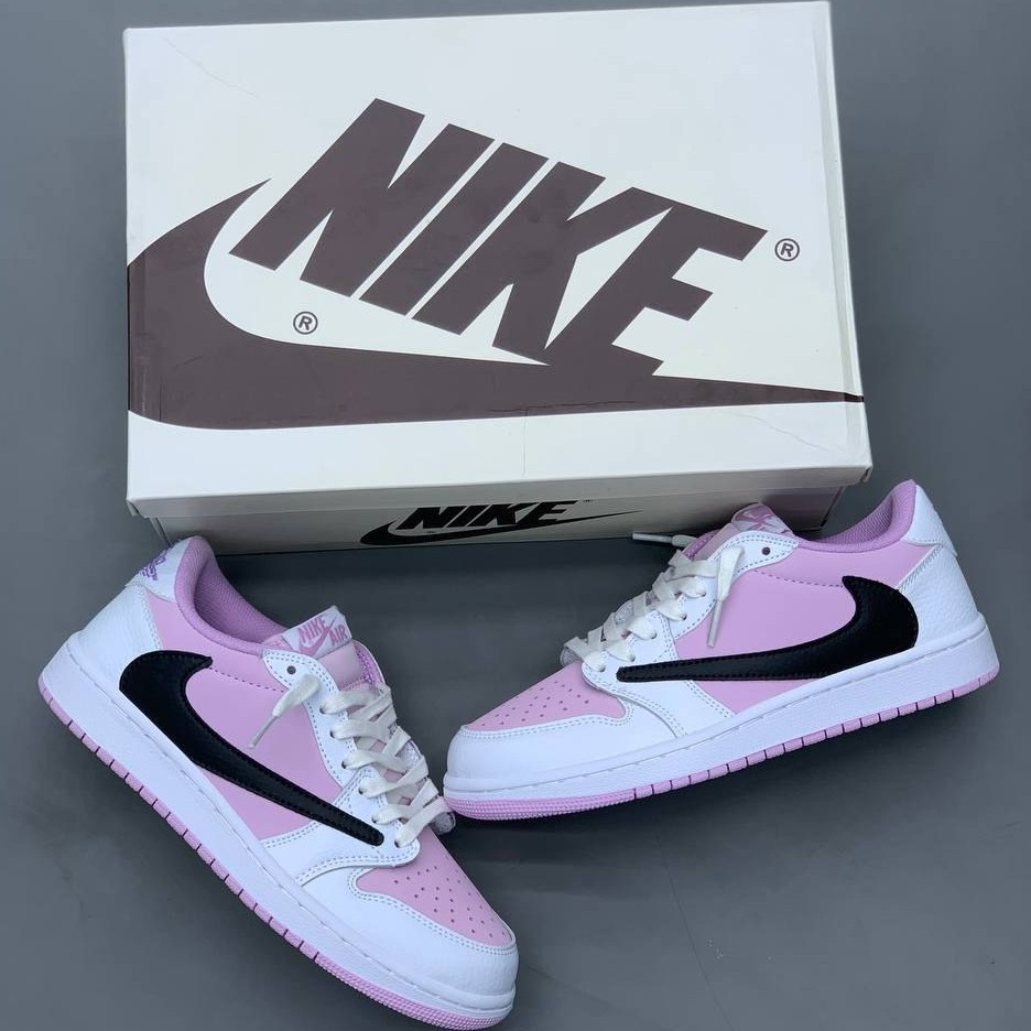 کفش کتونی زنانه ایر جردن jordan1 low Travis Scott Pink - Image 2