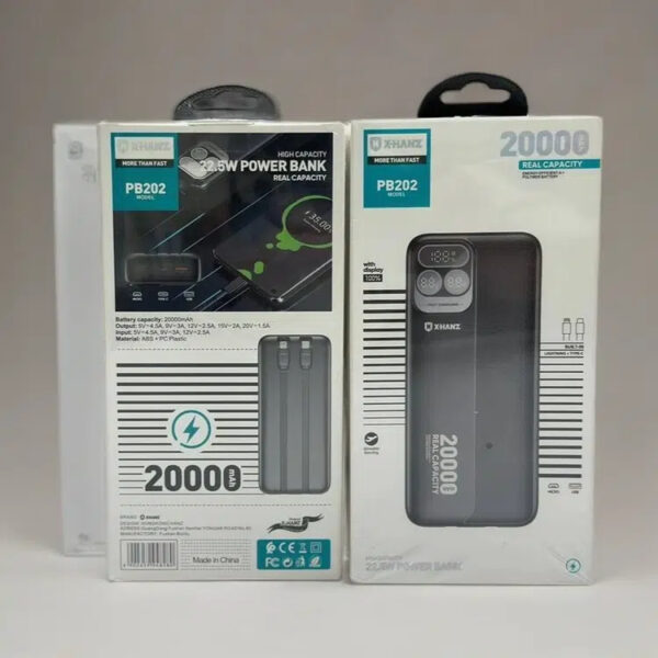 پاوربانک 20000 میلی آمپر X-HANZ مدل PB202 (MK)