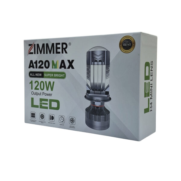 هدلایت لنزدار H4 زیمر 120 وات A120 MAX