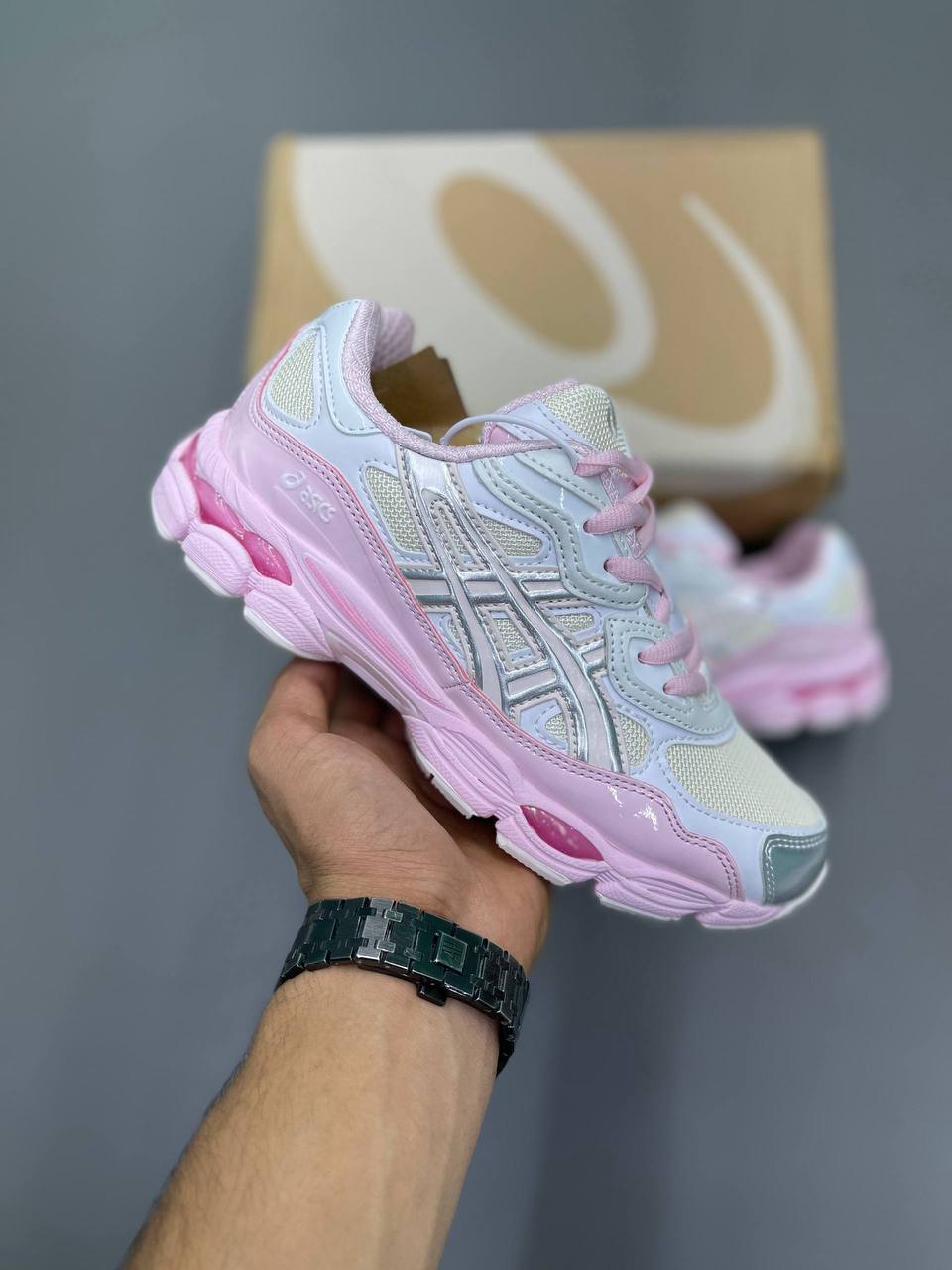 کفش کتونی زنانه اسیکس Gel Nyc X Kicki Yang Zhang Cream Pink