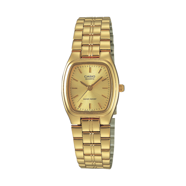 ⌚ ساعت مچی زنانه اورجینال Casio LTP-1169N-9ARDF ساعت Casio LTP-1169N-9ARDF یکی از مدل‌های کلاسیک زنانه از سری استاندارد برند Casio است که طراحی ساده، شیک و طلایی تمام‌فلزی داشته و مناسب استفاده‌ی روزمره و رسمی است. 📍 مشخصات فنی برند: Casio (کاسیو) مدل: LTP-1169N-9ARDF مناسب برای: بانوان نوع نمایش: آنالوگ (سه‌عقربه) مکانیزم: کوارتز (Quartz) — دقیق و کم‌مصرف جنس بدنه و بند: استیل ضدزنگ با آبکاری طلایی شیشه: کریستال معدنی (Mineral Glass) قفل: ضامن سه‌تاشو دقت: ±۲۰ ثانیه در ماه عمر باتری: حدود ۳ سال ابعاد قاب: حدود 28 × 22 × 6.9 mm وزن: حدود 43 گرم مقاومت در برابر آب: مناسب استفاده روزمره و پاشش آب (حدود 3 ATM) — مناسب شنا یا غواصی نیست. ✔️ طراحی این ساعت کلاسیک و باریک است و رنگ طلایی آن باعث می‌شود با لباس‌های رسمی و حتی روزمره به‌خوبی ست شود
