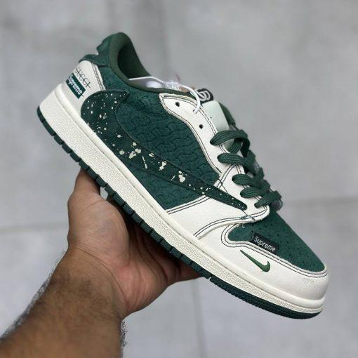 کفش کتونی مردانه نایک ایر جردن 1 Nike Air Jordan 1 Low Dior Olive Cream Navy
