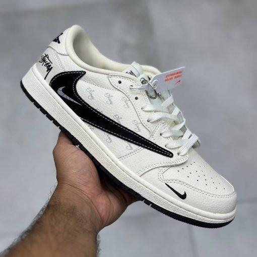 کفش کتونی مردانه نایک ایر جردن 1 Nike Air Jordan 1 Low Stussy Cream Black