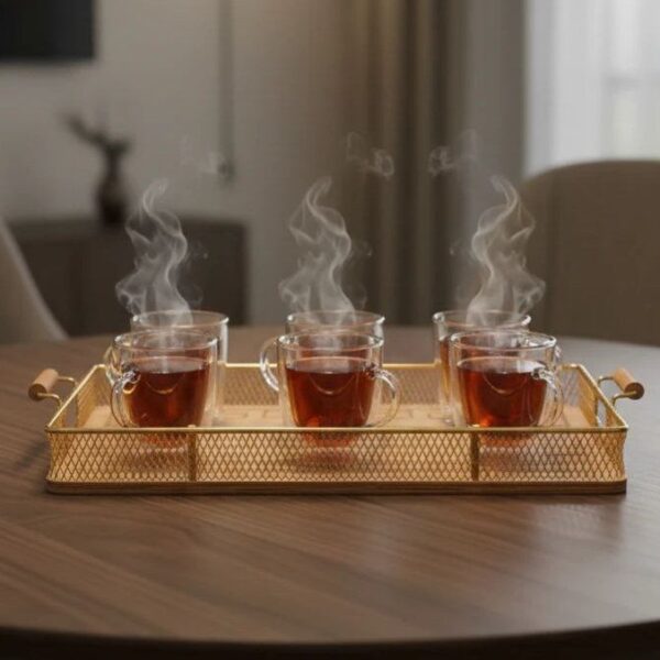 سینی مستطیل فلز چوب کلاسیک  (MB)