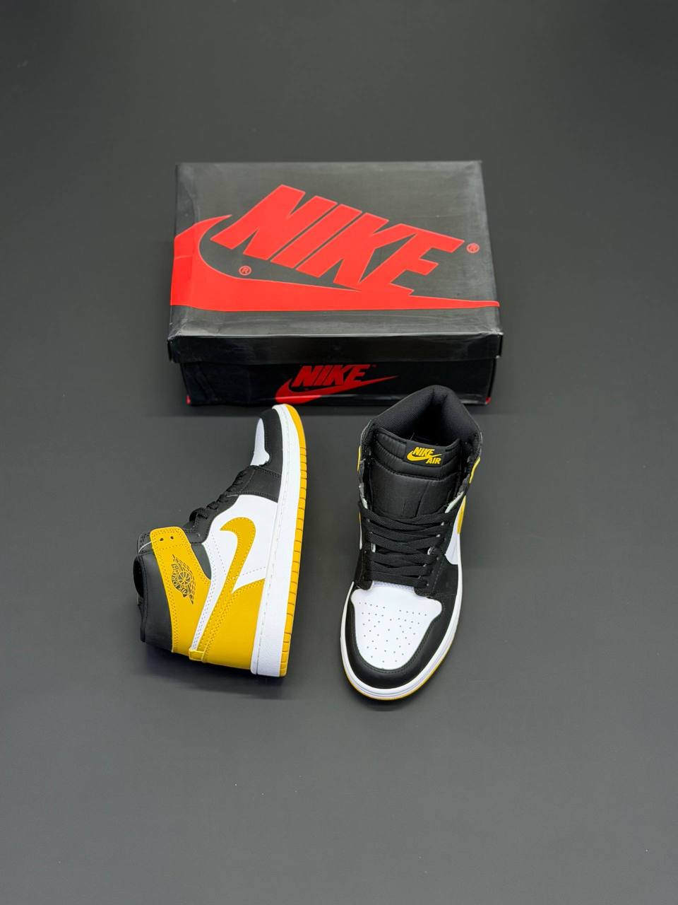 کفش کتونی مردانه نایک ایر جردن 1 Jordan 1 High OG Yellow Taxi - Image 4