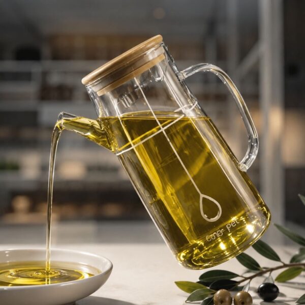 روغن ریز یا پارچ 1000 میل پیرکس درب چوبی کد 13