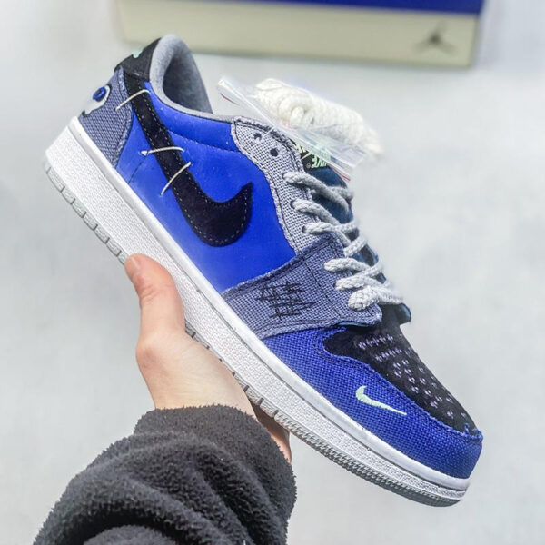 کفش کتونی زنانه و مردانه نایک ایر جردن 1 وودو Zion Williamson x Air Jordan 1 Low Voodoo Blue