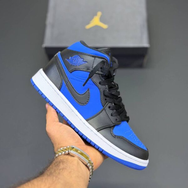 کفش کتونی زنانه و مردانه نایک ایر جردن 1 Jordan 1 Mid Black Royal Blue
