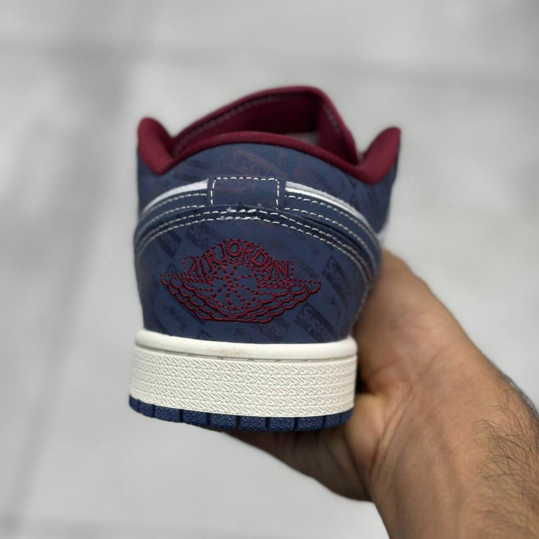 کفش کتونی زنانه ایر جردن سوپریم سرمهای طوسی Jordan 1 Low Supreme Midnight Navy - Image 6