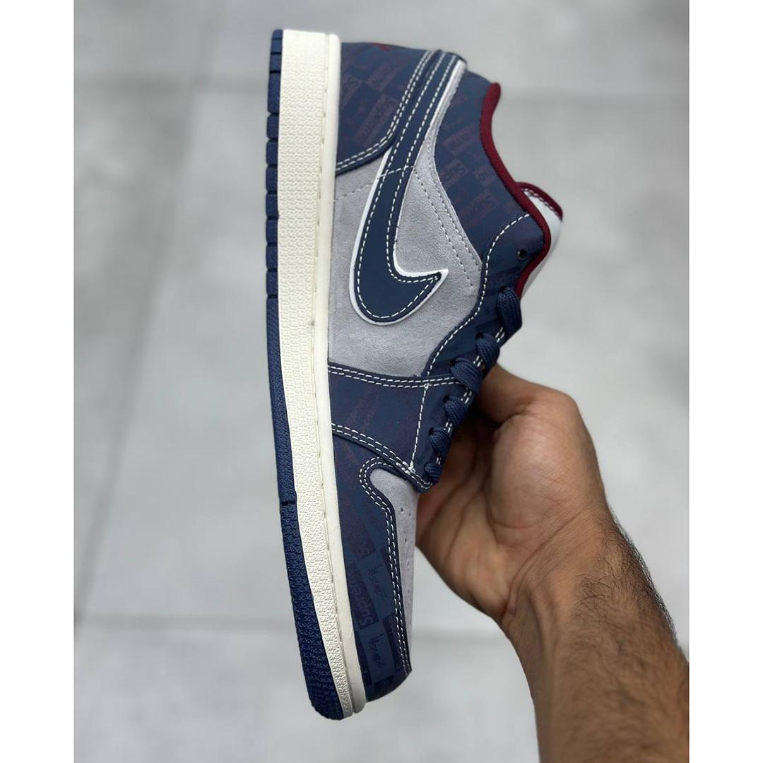 کفش کتونی زنانه ایر جردن سوپریم سرمهای طوسی Jordan 1 Low Supreme Midnight Navy - Image 4