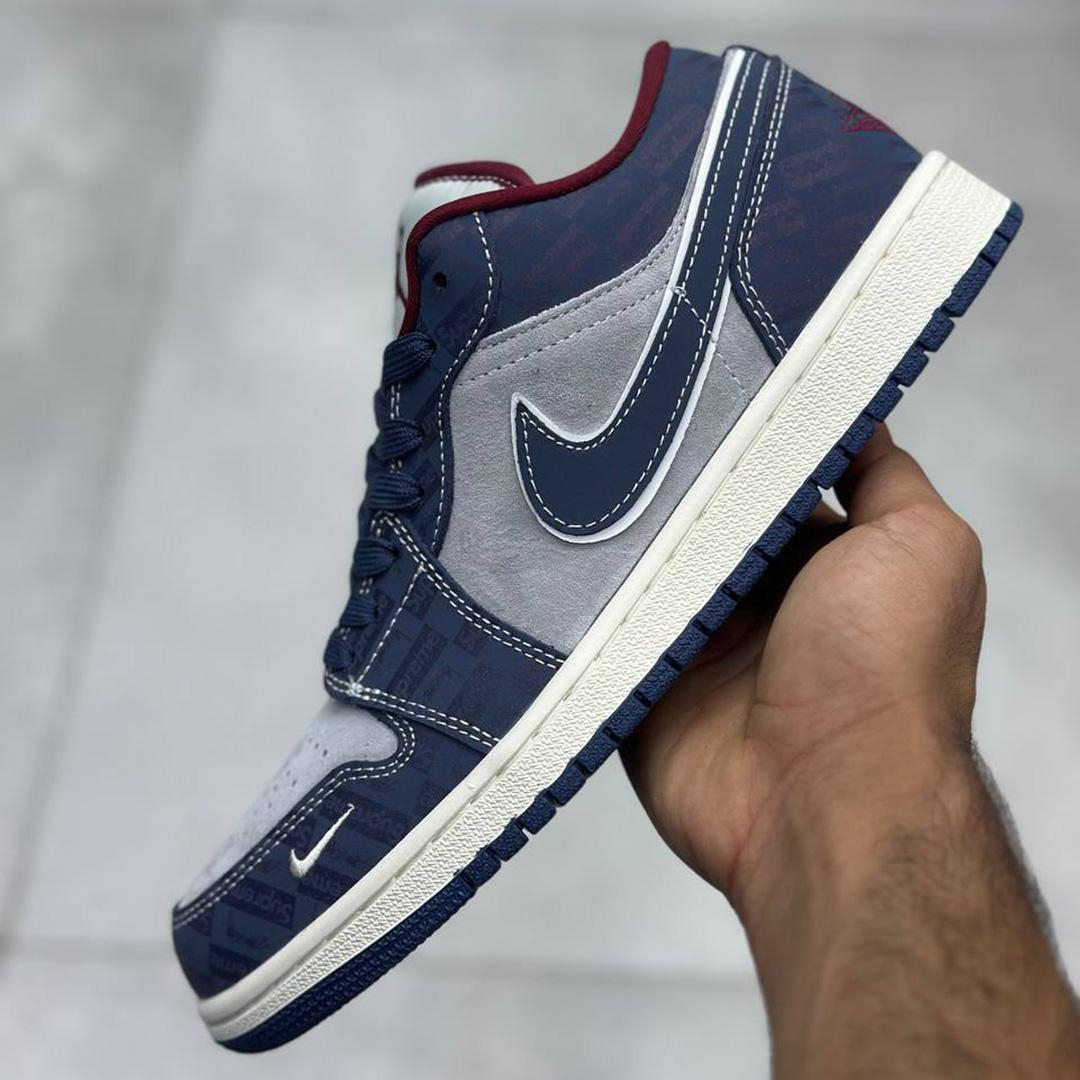 کفش کتونی زنانه ایر جردن سوپریم سرمهای طوسی Jordan 1 Low Supreme Midnight Navy - Image 2