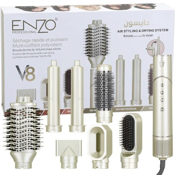 ست 8 کاره سشوار و حالت دهنده انزو مدل Enzo EN-755 (AM) اصل