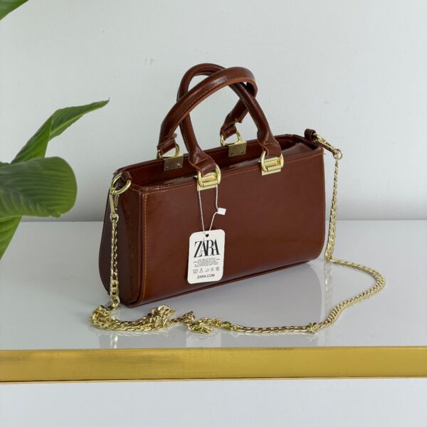 کیف دستی و دوشی زنانه زارا (zara)کد ۱۲۹۶_عسلی (am)