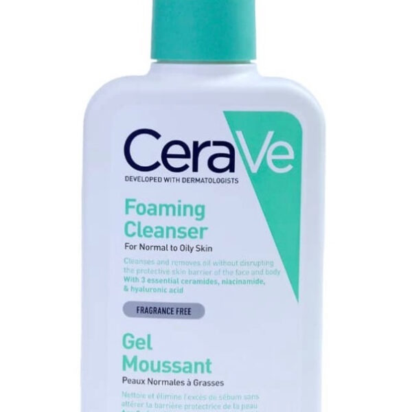 ژل شستشو صورت سراوی مدل foaming cleanser مناسب پوست نرمال تا چرب 236 میل اورجینال(MK)