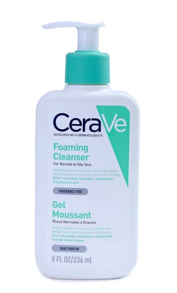 ژل شستشو صورت سراوی مدل foaming cleanser مناسب پوست نرمال تا چرب 236 میل اورجینال(MK)