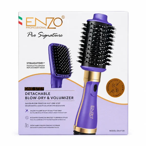 سشوار برس دار حرفه‌ای انزو حجم دهنده و صاف کننده مدل Enzo EN-4128
