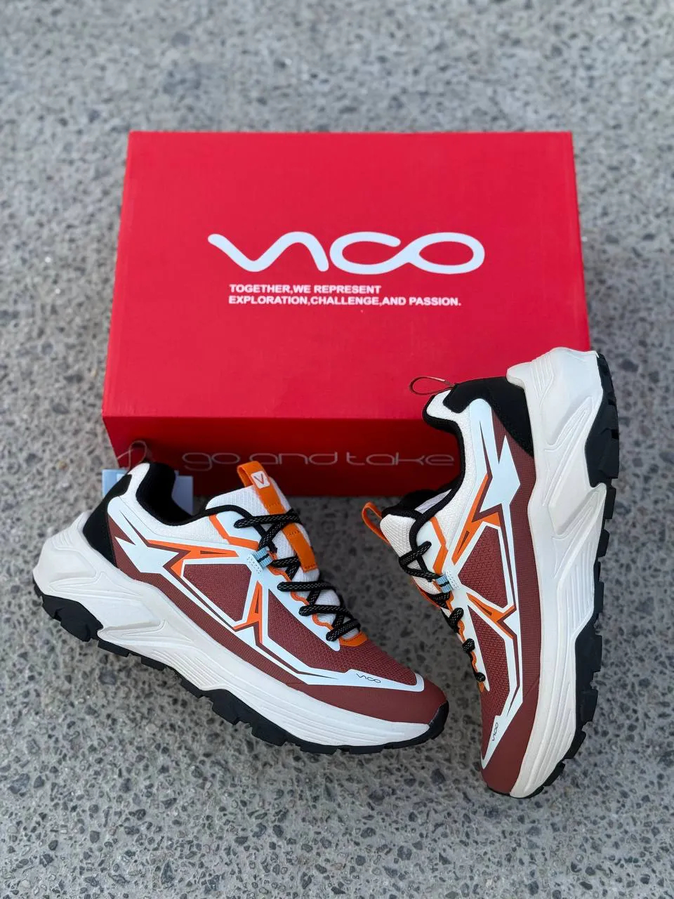کفش کتونی ضدآب پیادهروی زنانه ویکو سفید زرشکی VICO R1019 - Image 3