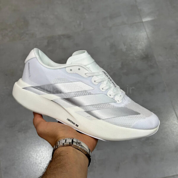 کفش کتونی مردانه آدیداس آدیزیرو اوو اس ال سفید نقره ای adidas Adizero Evo SL White Silver