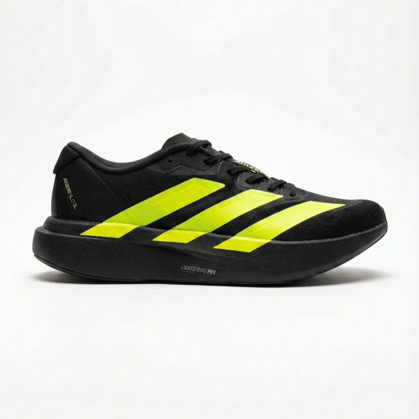 کفش کتونی مردانه آدیداس آدیزیرو اوو اس ال مشکی سبز فسفری adidas Adizero Evo SL Black Lucid Lemon