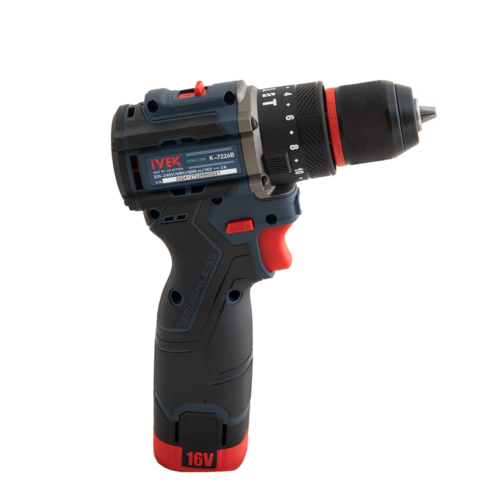 دریل شارژی چکشی براشلس ۱۶ ولت K-7226B ایوک (AR) - Image 13