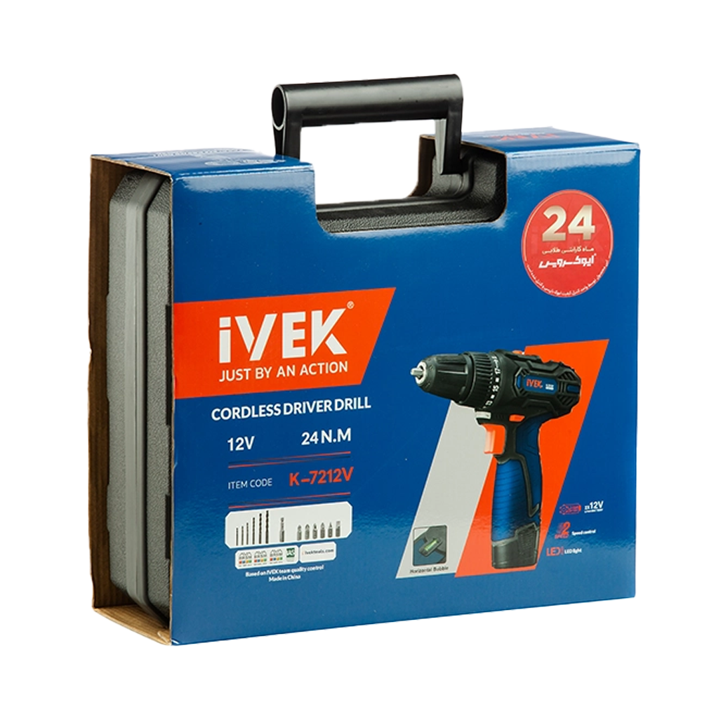دریل شارژی ۱۲ ولت لیتیومی K-7212V ایوک (AR) - Image 5