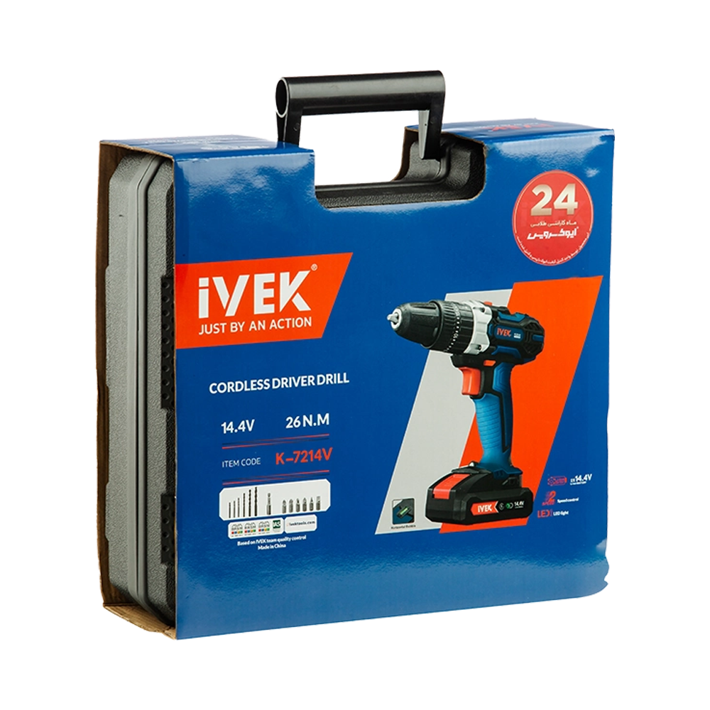 دریل شارژی ۱۴.۴ ولت لیتیومی K-7214V ایوک (AR) - Image 7