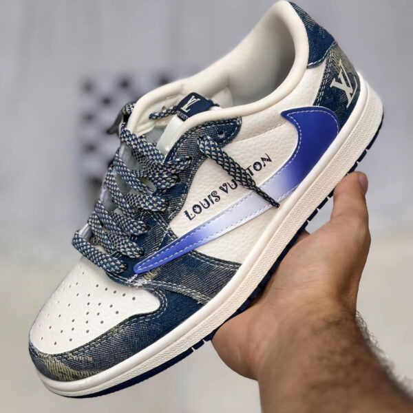 کفش کتونی زنانه و مردانه نایک ایر جردن 1 IKE AIR JORDAN 1 LOUIS VUITTON X TRAVIS SCOTT
