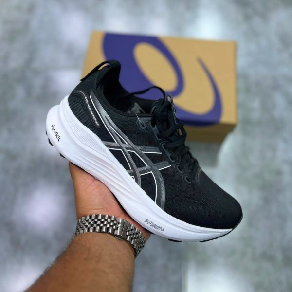 کفش کتونی زنانه اسیکس ژل کایانو 32 زنانه مشکی سفید ASICS GEL-KAYANO 32