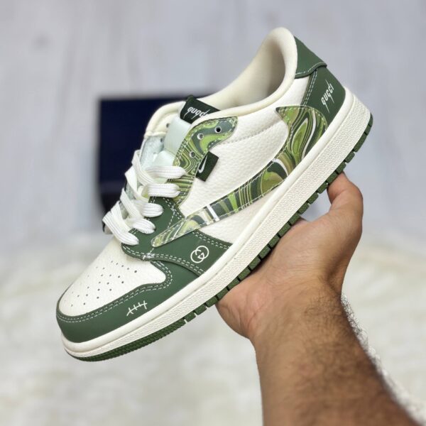 کفش کتونی زنانه و مردانه نایک ایر جردن 1 Nike Air Jordan 1 Low Gucci Travis Scott Wavy Green