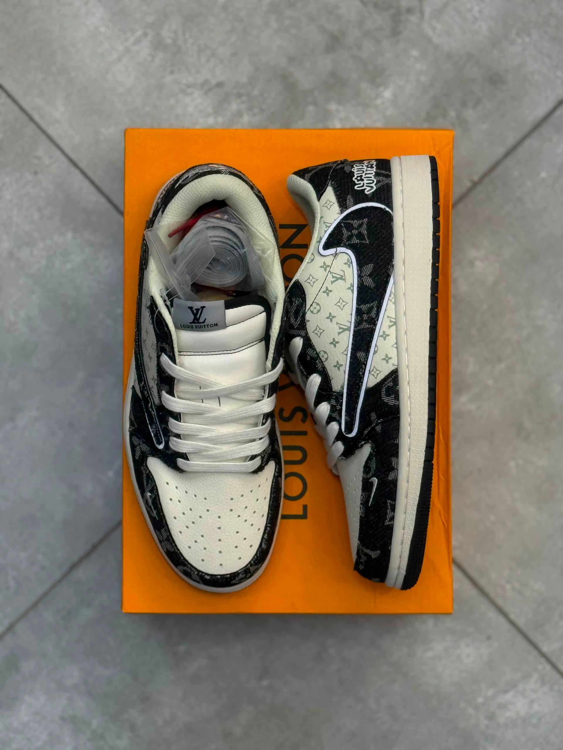 کفش کتونی مردانه نایک ایر جردن 1 Nike Air Jordan 1 Low Travis Scott x Black LV - Image 6