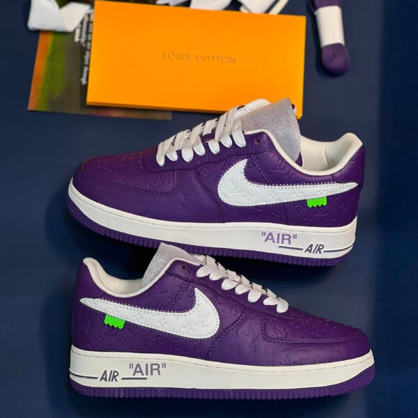 کفش کتونی زنانه و مردانه نایک ایر فورس وان (کیفیت مستر) Louis Vuitton x Nike Air Force 1 Purple