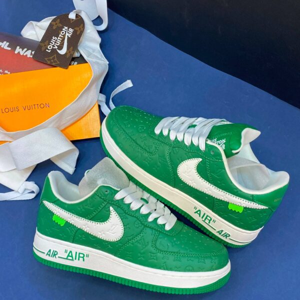 کفش کتونی زنانه و مردانه نایک ایر فورس وان (کیفیت مستر) Louis Vuitton x Nike Air Force 1 Green