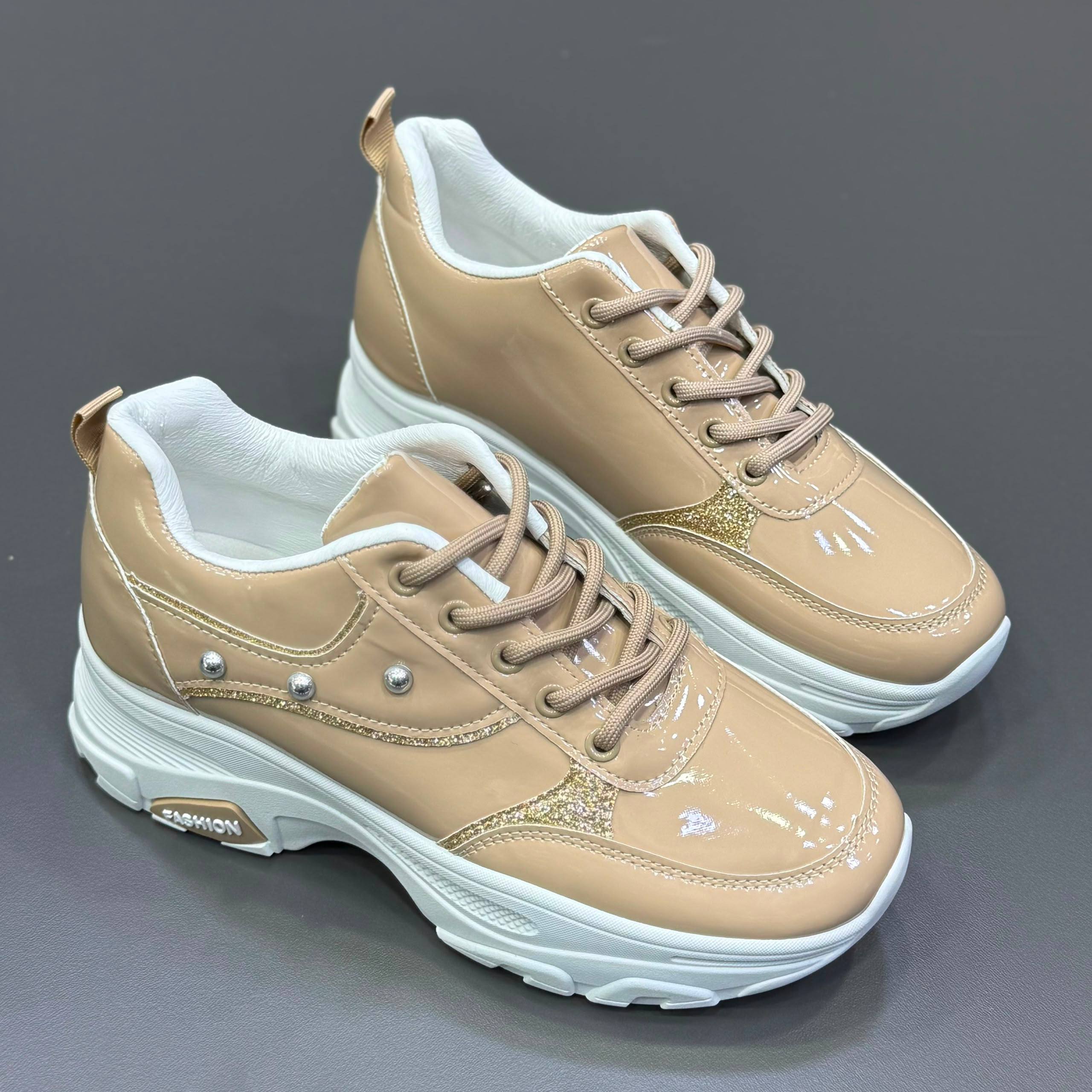 کتونی اسپرت لژدار طبی زنانه ورنی | Women sneakers (رنگبندی دارد) - Image 4